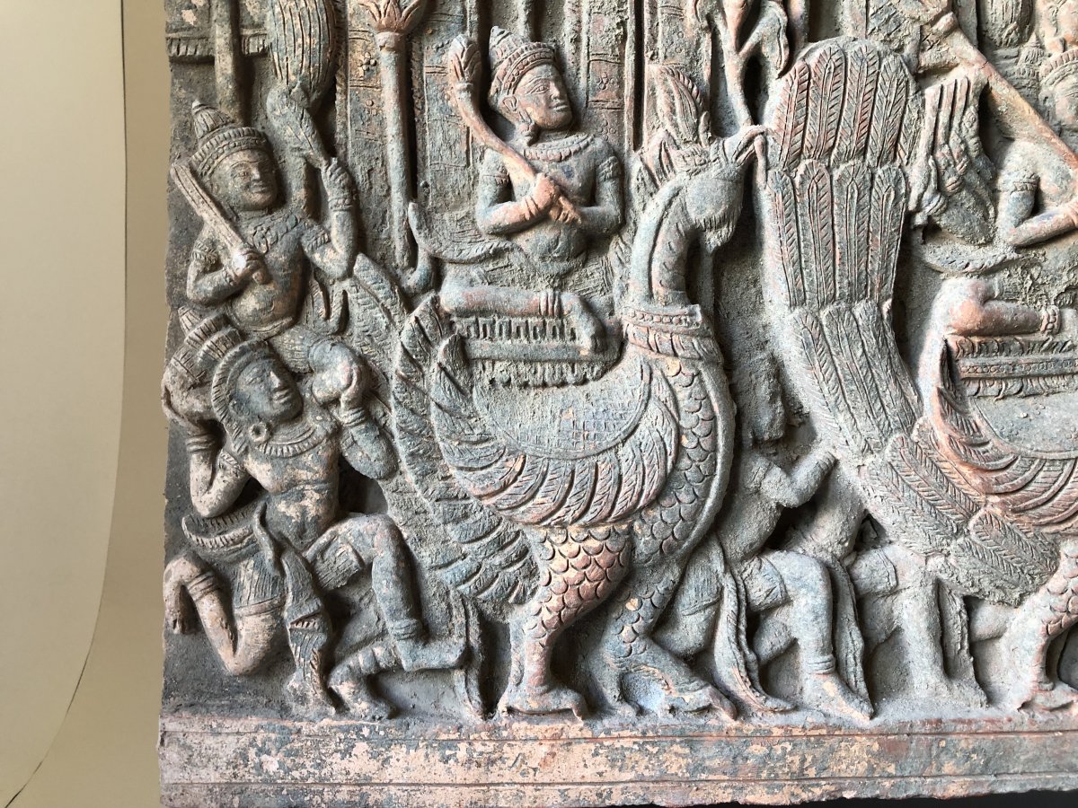 Khmer Frize Terracotta Circa XIX Th-photo-4