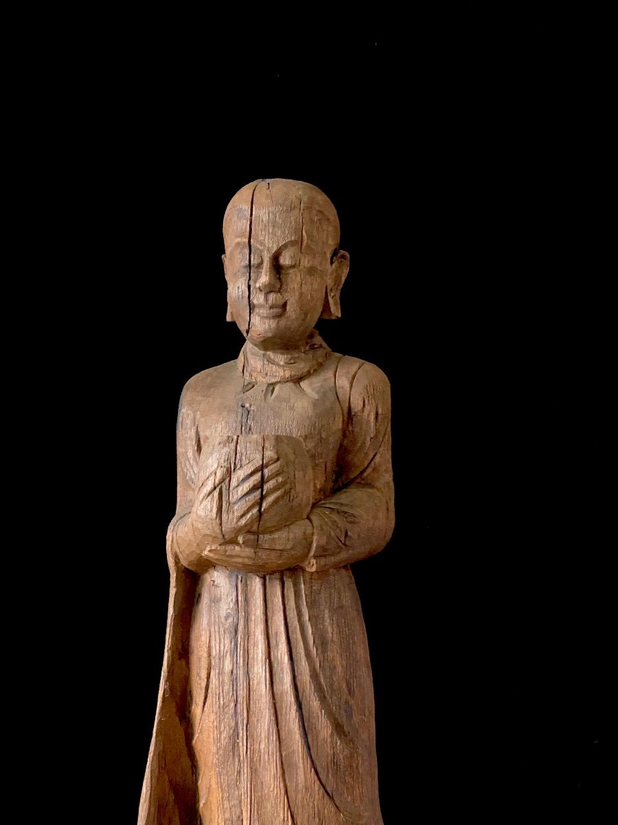 Monk, Teak, 78 Cm, Burma, XIXth