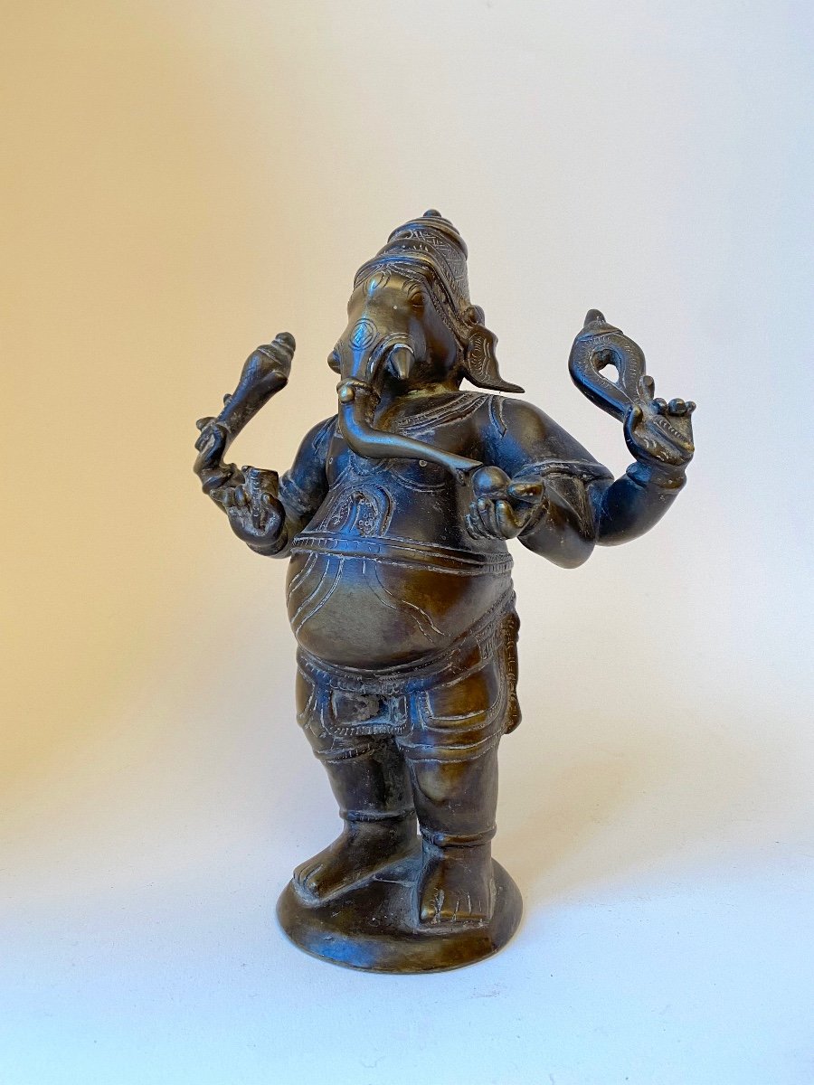 Ganesh debout, bronze, Inde, 19ème, 25,5 cm