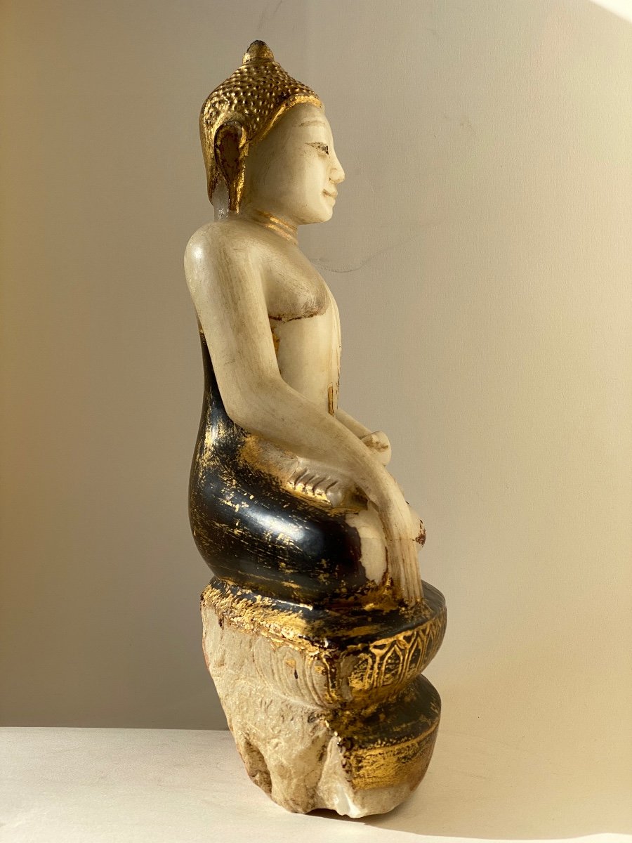 Bouddha , albâtre, Birmanie, XIXème-photo-5