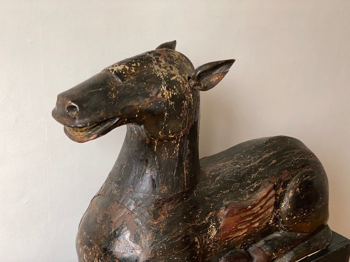 Cheval couché, style Han, 18/19ème-photo-2