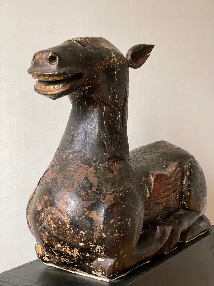 Cheval couché, style Han, 18/19ème-photo-4