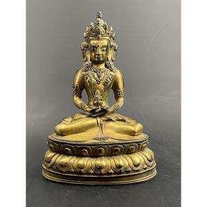 Amitayus, bronze doré, 26,5 cm, circa 1900