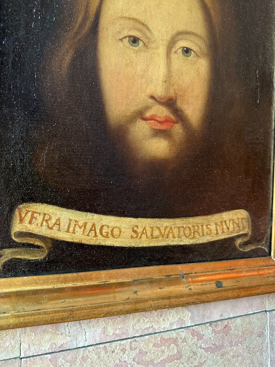 Jesus Christ In Oil On Canvas, 17th Century, Italian School-photo-3