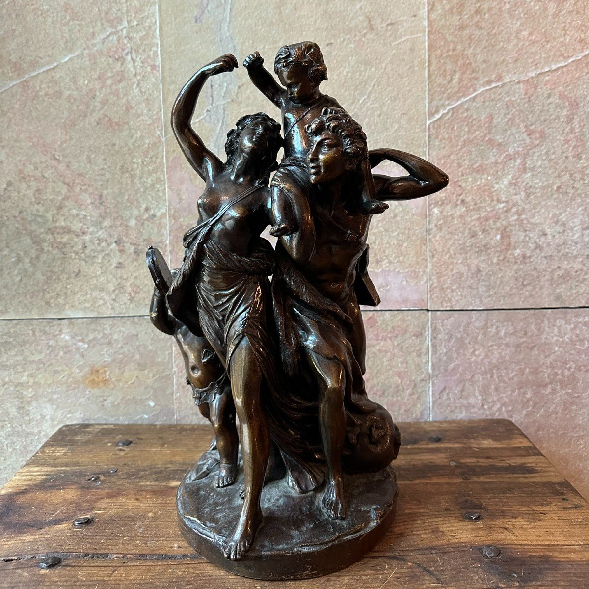 Clodion Style Bronze Group. Nineteenth Century