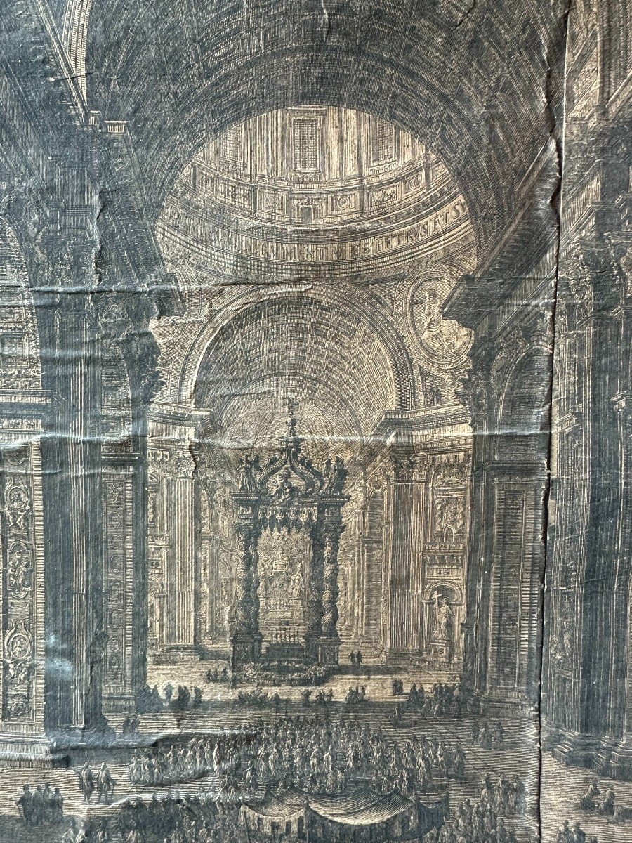 18th Century Decorative Engraving Of The Vatican-photo-2