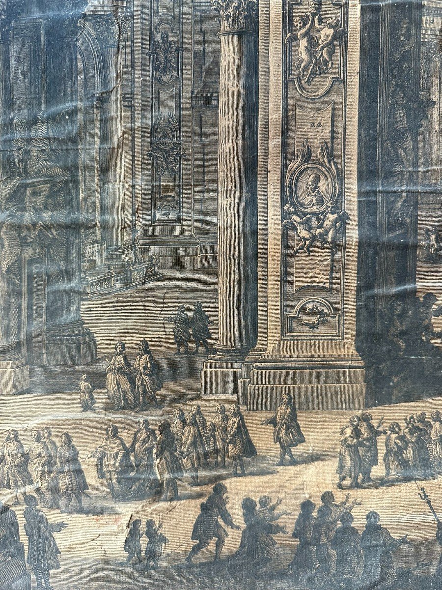 18th Century Decorative Engraving Of The Vatican-photo-3