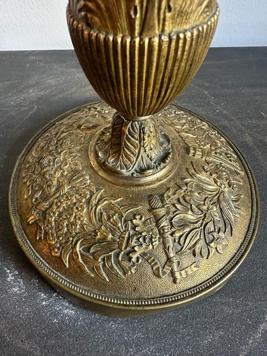 Bougeoir En Bronze Doré. XIXème Siècle-photo-4