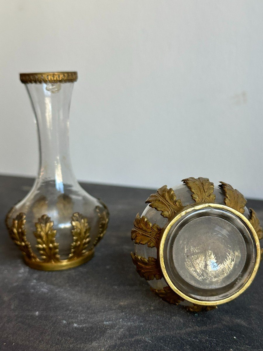 Vases en verre et bronze doré, période Napoléon III.-photo-2