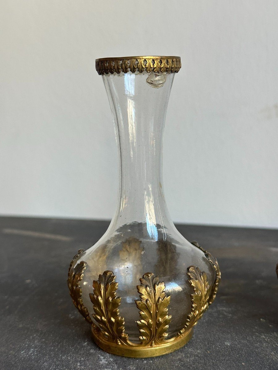 Vases en verre et bronze doré, période Napoléon III.-photo-3