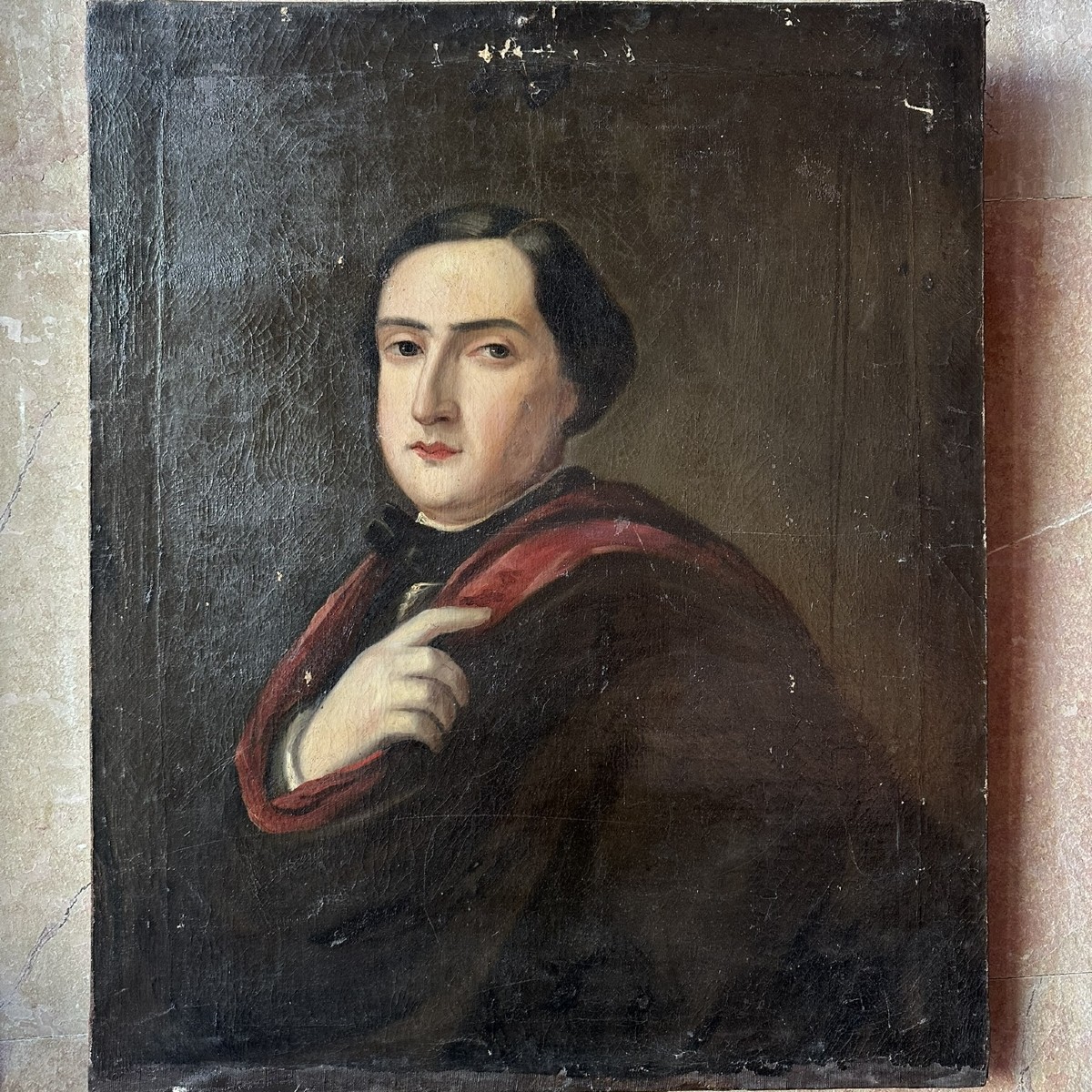 Oil On Canvas Portrait, Probably Oscar Wilde. 19th Century. 