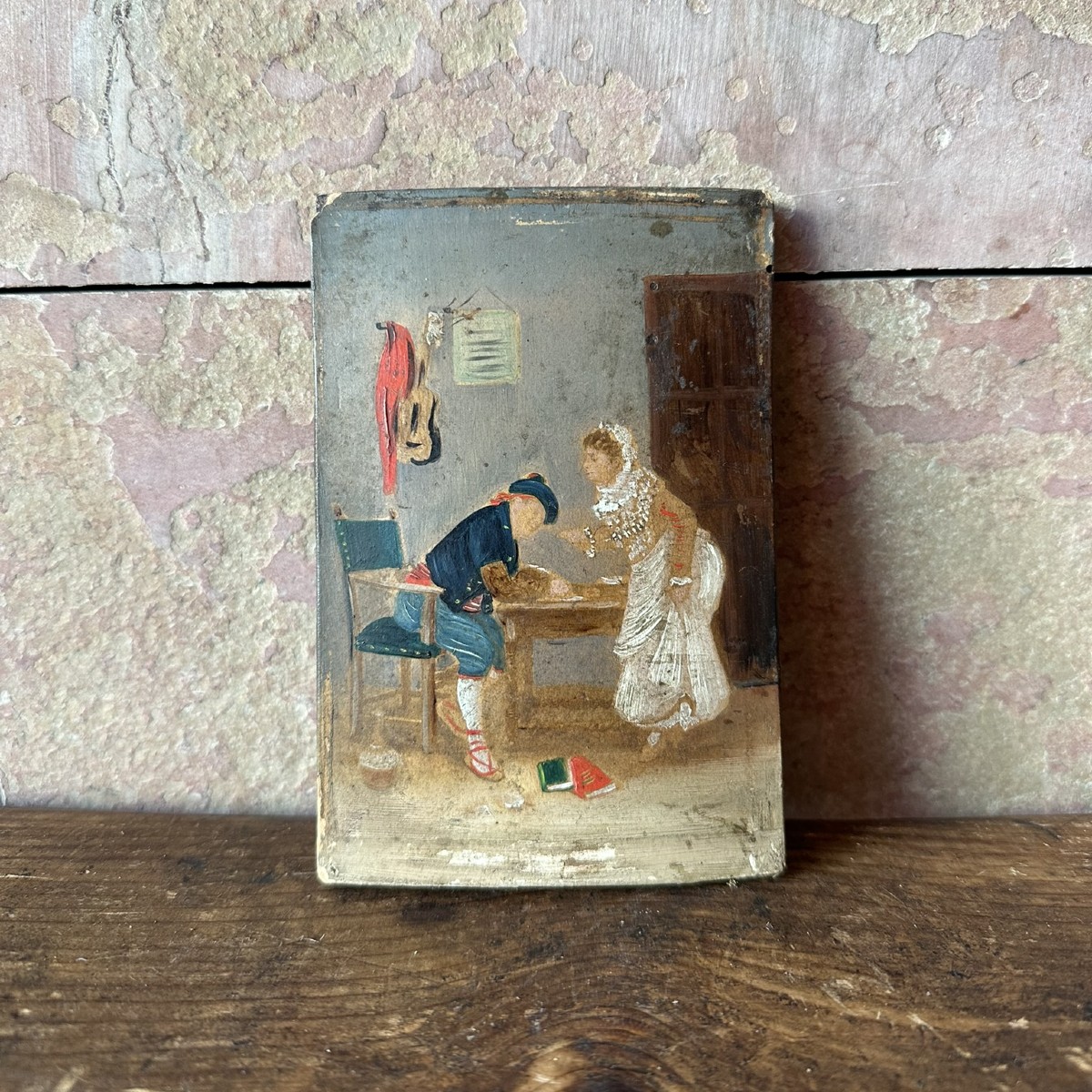 Huile sur panneau, fin du XIXe siècle