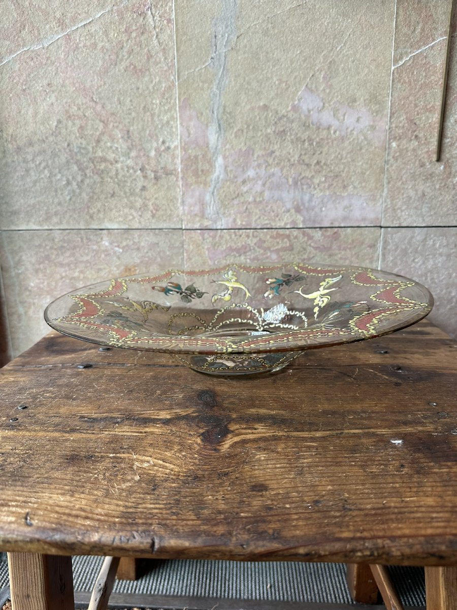 Enameled Glass Tray. Catalan. 1920. Signed-photo-5