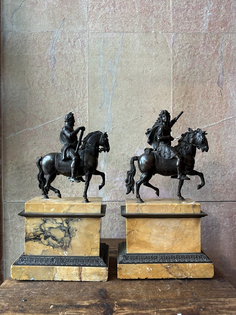 Paire de bronzes Henri IV et Louis XIV-photo-2