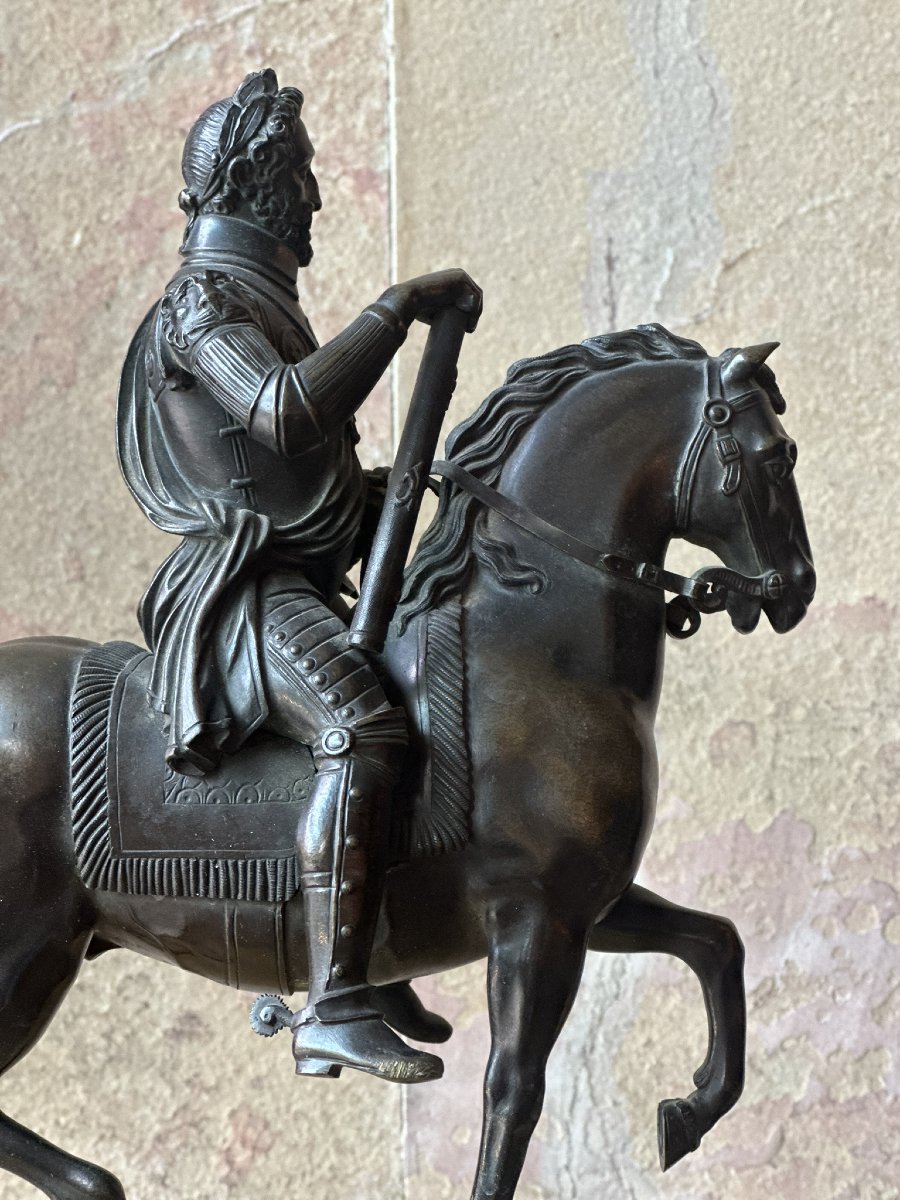 Paire de bronzes Henri IV et Louis XIV-photo-3
