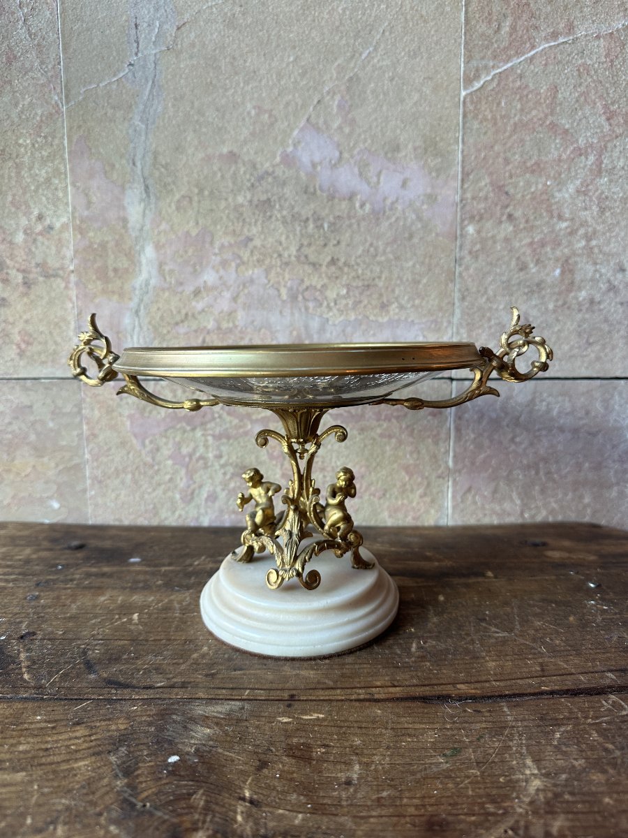 Gilt Bronze Tray With Painted Decoration, 19th Century-photo-2