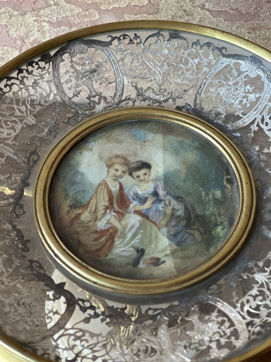 Gilt Bronze Tray With Painted Decoration, 19th Century-photo-4