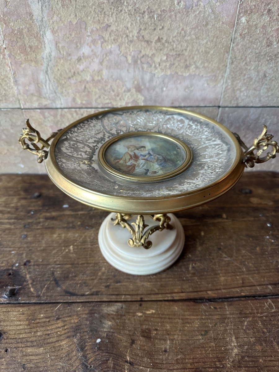 Gilt Bronze Tray With Painted Decoration, 19th Century