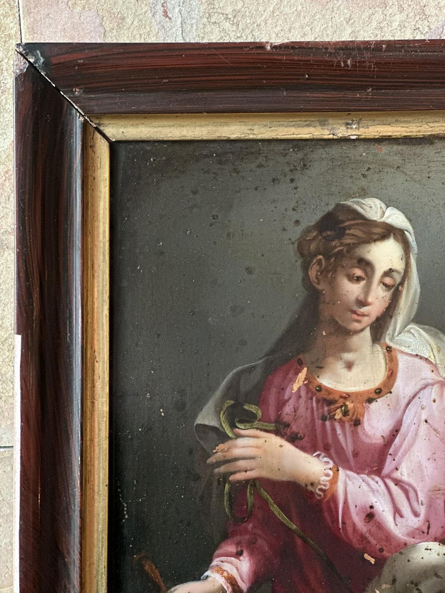 Huile sur cuivre, XVIIIe siècle-photo-3