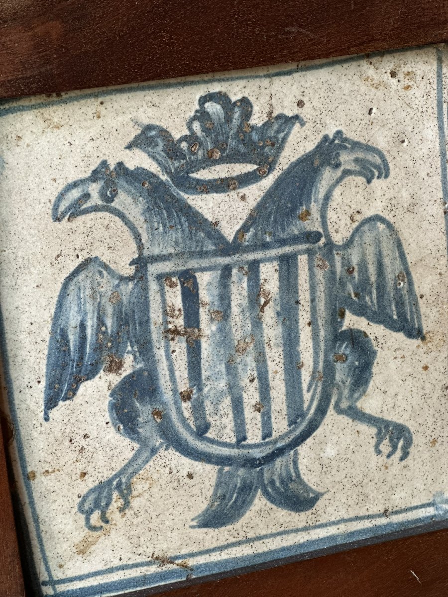 17th-century Aragonese Tile, Framed.-photo-2