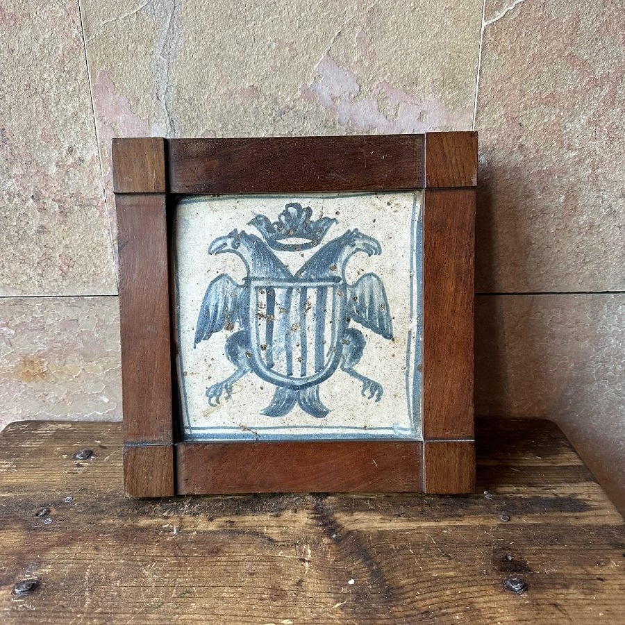 17th-century Aragonese Tile, Framed.