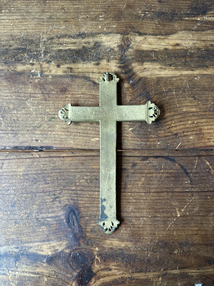 Gilded, Chiseled Bronze Cross. Late 18th Century.-photo-2