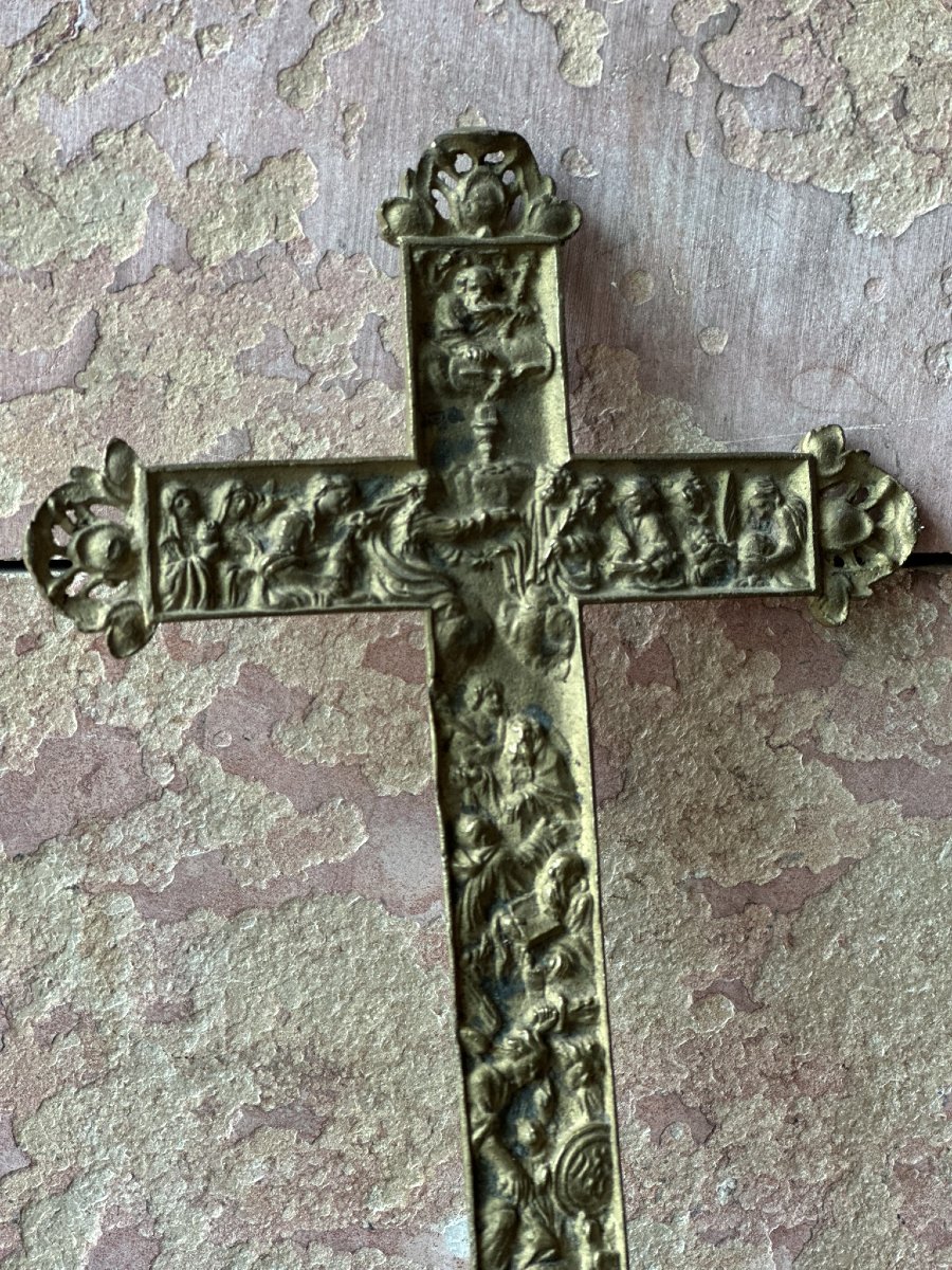 Gilded, Chiseled Bronze Cross. Late 18th Century.-photo-4