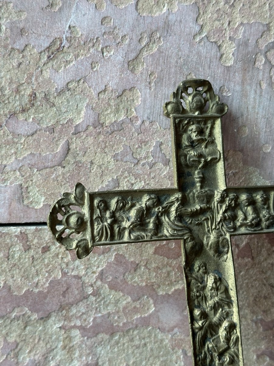 Gilded, Chiseled Bronze Cross. Late 18th Century.-photo-1