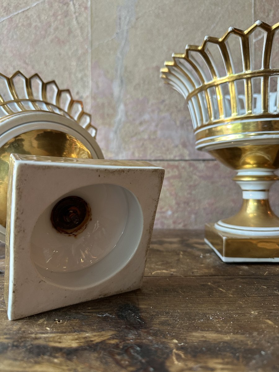 Pair Of Vieux Paris Porcelain Fruit Bowls. 19th Century.-photo-3