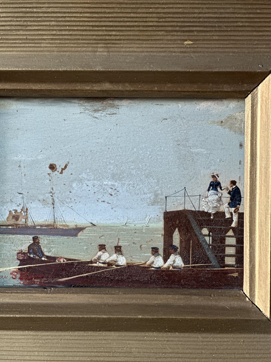 Oil On Panel, Signed J. Van Beers (1852–1927)-photo-2