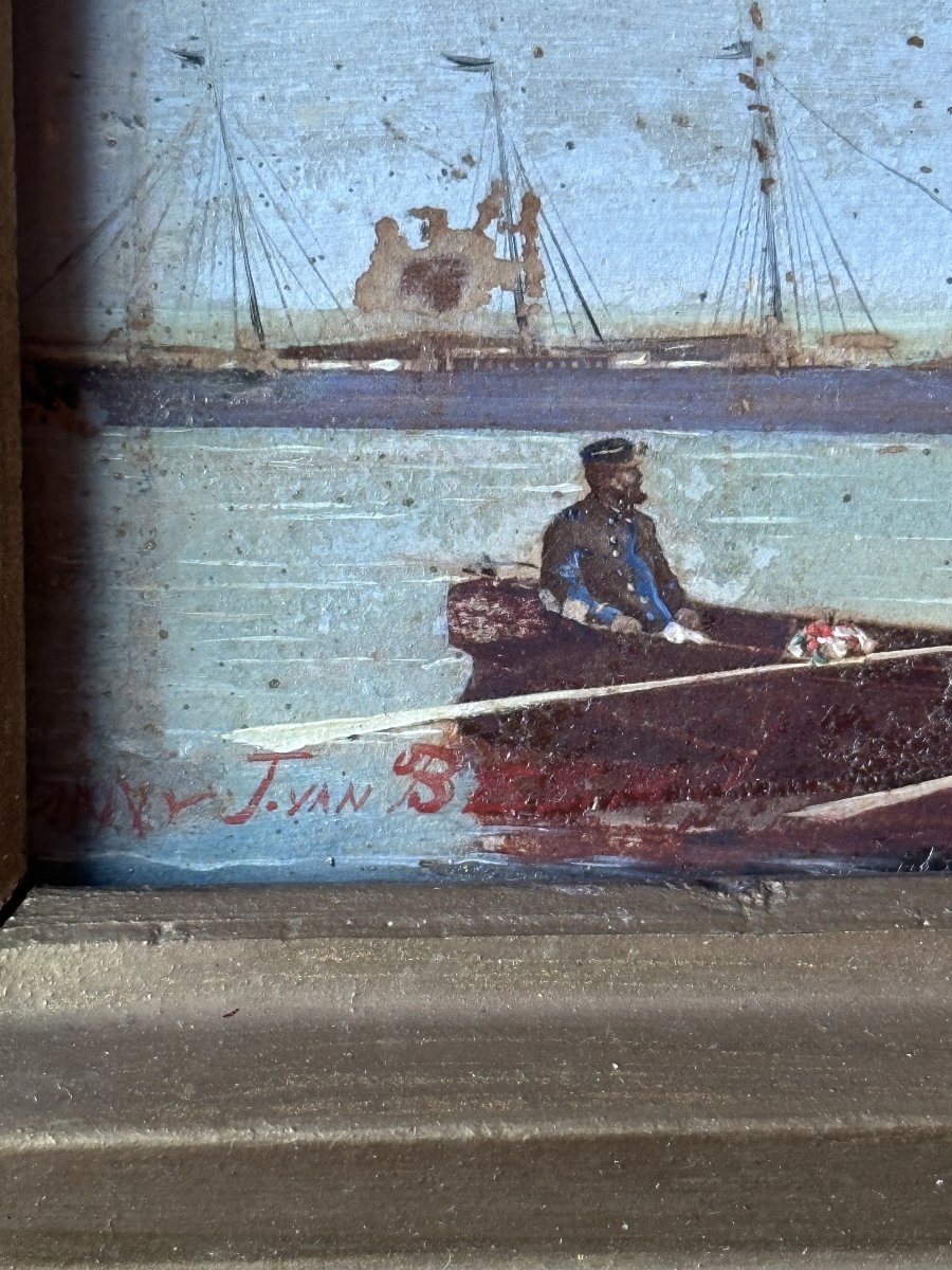 Oil On Panel, Signed J. Van Beers (1852–1927)-photo-1