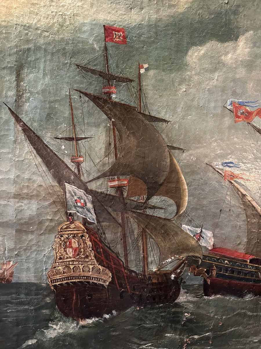 Seascape. Oil On Canvas. 18th Century-photo-3
