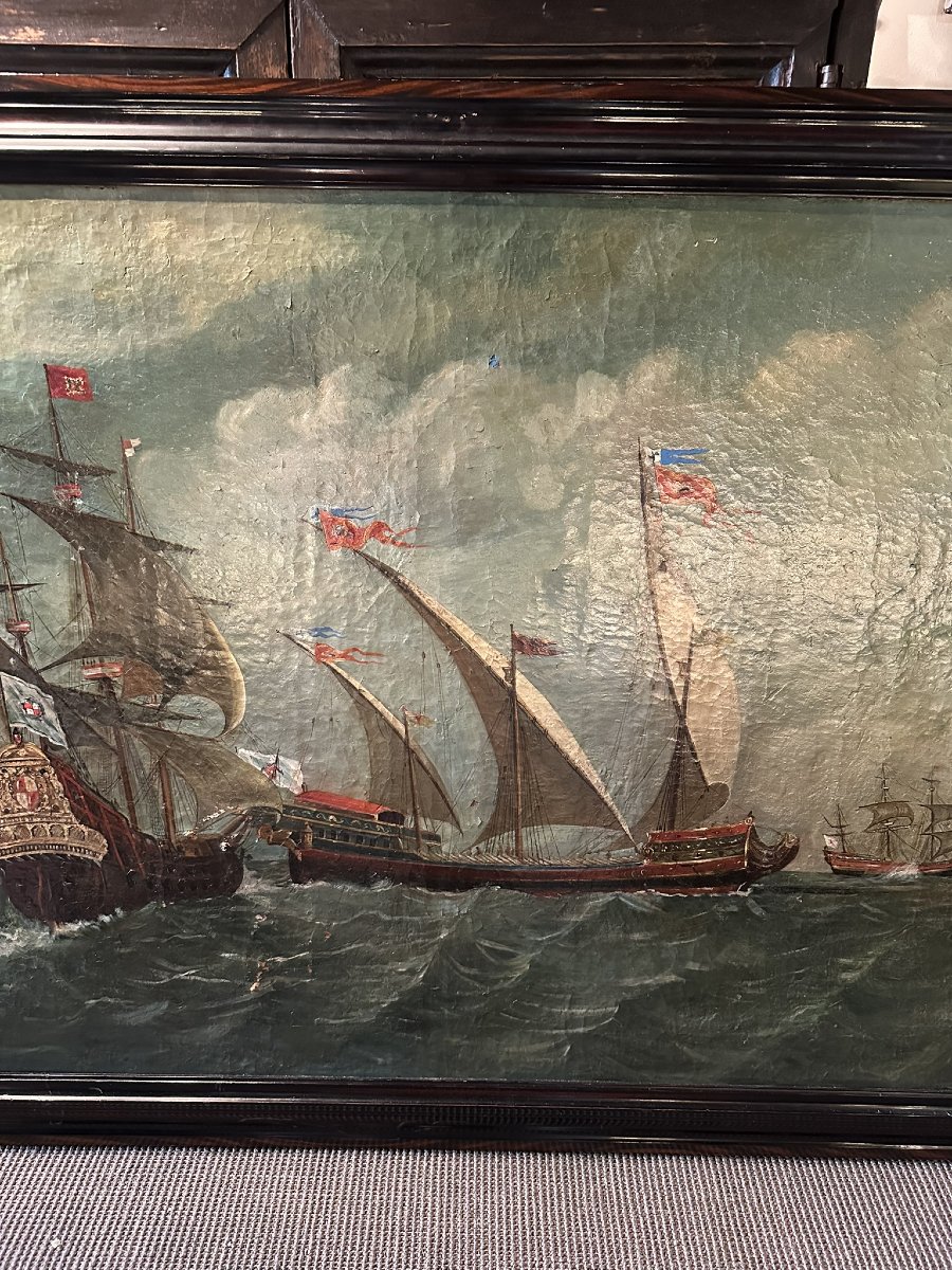 Seascape. Oil On Canvas. 18th Century-photo-4