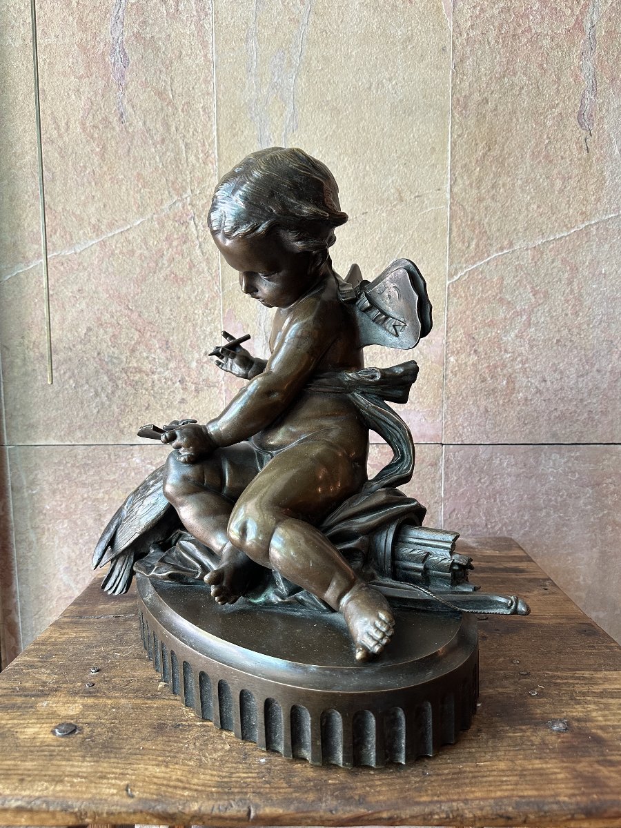 Enfant en bronze. France, XIXe siècle. Époque Napoléon III-photo-4