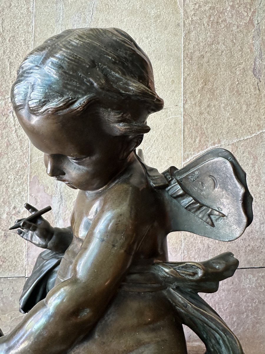 Enfant en bronze. France, XIXe siècle. Époque Napoléon III-photo-1