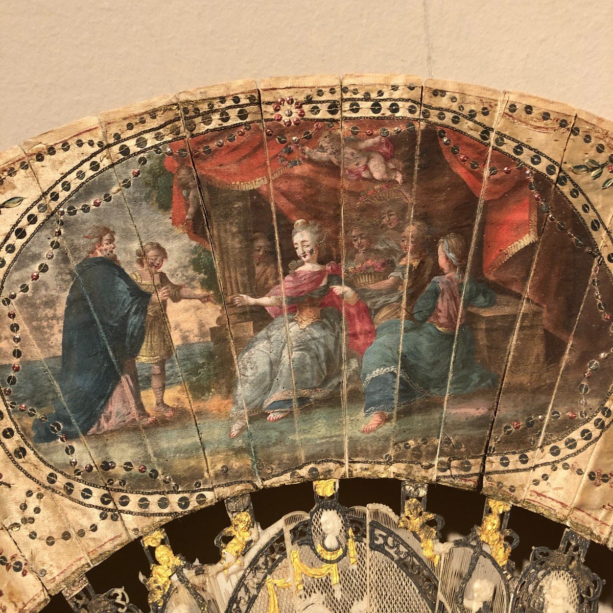 18th Century Hand Painted French Fan-photo-4