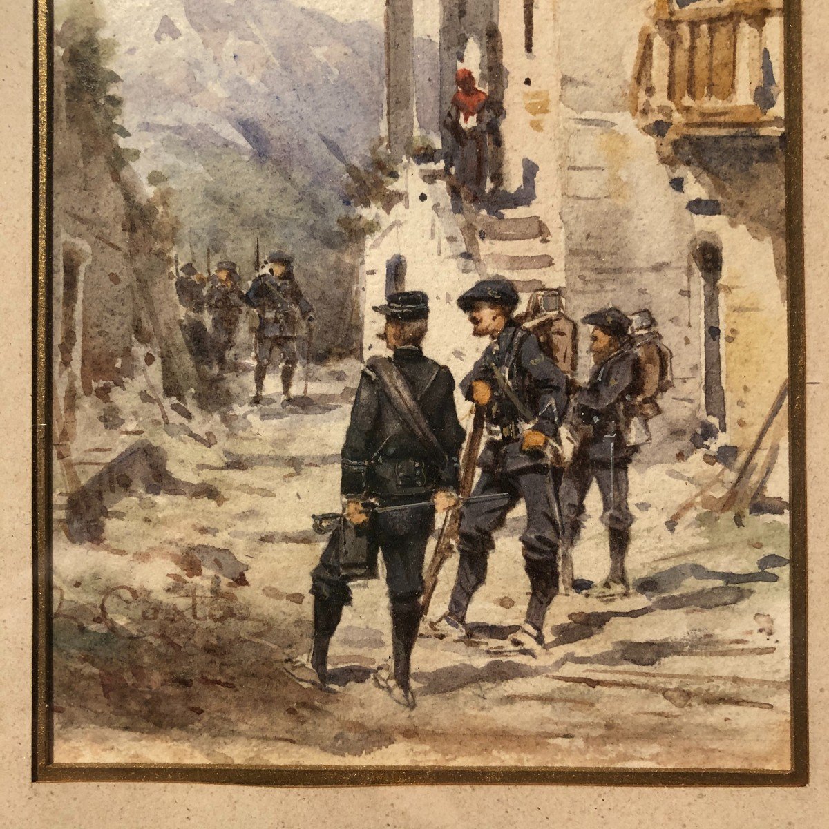 Aquarelle Du XIXe Siècle.-photo-3