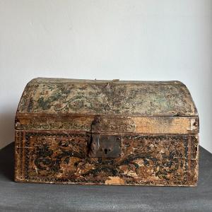 18th Century Box With Traces Of Wallpaper