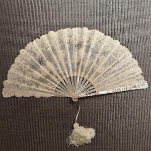 Beautiful And Special Hand Painted Fan From The 19th Century