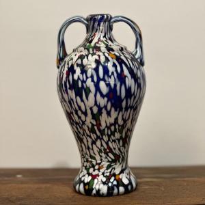 Decorative Painted Glass Vase From The 20th Century, Possibly Murano