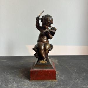 Belle figure d'enfant en bronze. XIXème siècle. France.