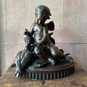 Bronze Statue Of A Child. France, 19th Century. Napoleonic III Period