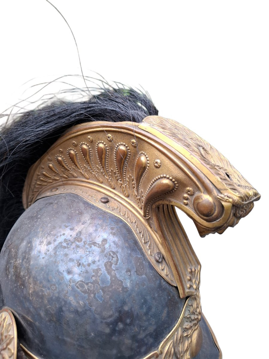 French Officer's Helmet, Dragonder Regiment, With Battle Damage. Unrestored Item.-photo-2