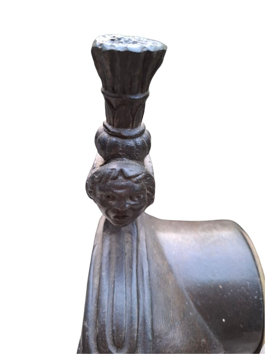French Cuirassier Helmet, Made Of Metal As A Pendulum With Integrated Clock-photo-2