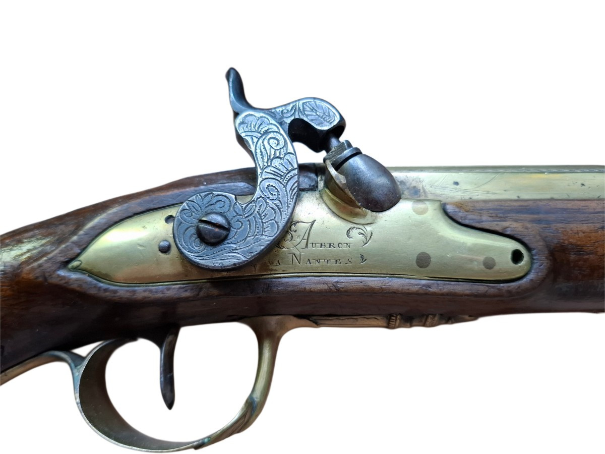 Paire de pistolets à percussion de la marine française, Aubron A Nantes.-photo-2