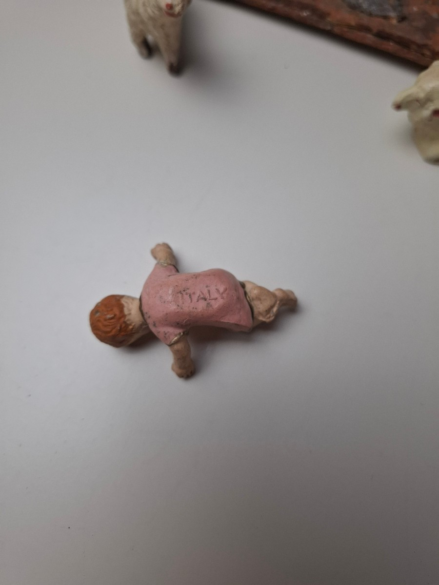 Nativity Scenes From Marolin. Joseph And Mary With The Infant Jesus And Two Sheep In A Cave-photo-1