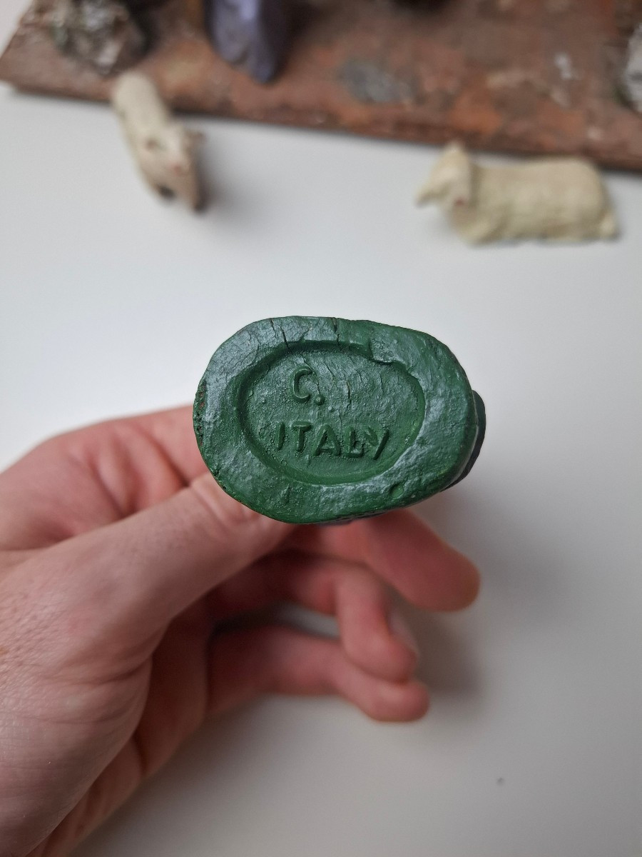 Nativity Scenes From Marolin. Joseph And Mary With The Infant Jesus And Two Sheep In A Cave-photo-2