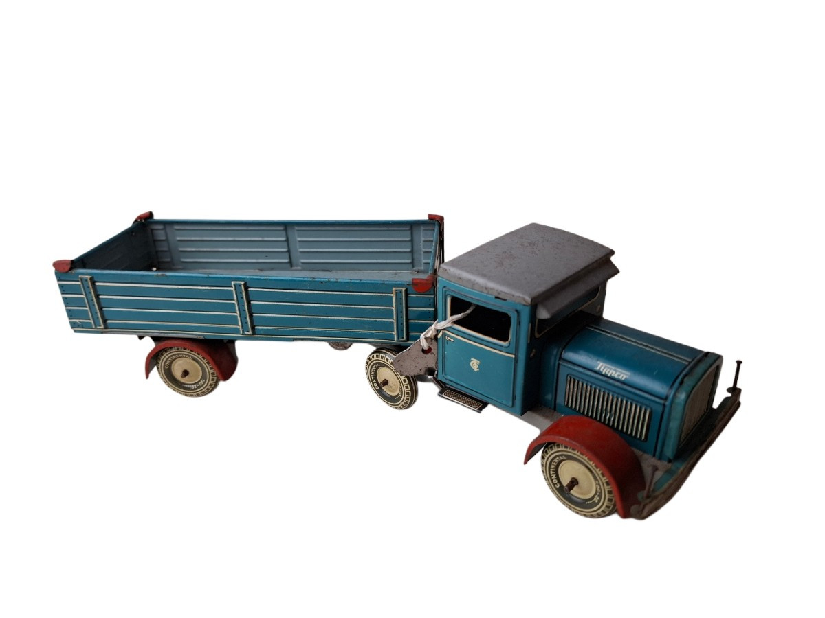 Camion-remorque mécanique en tôle lithographiée TIPPCO (1950) 