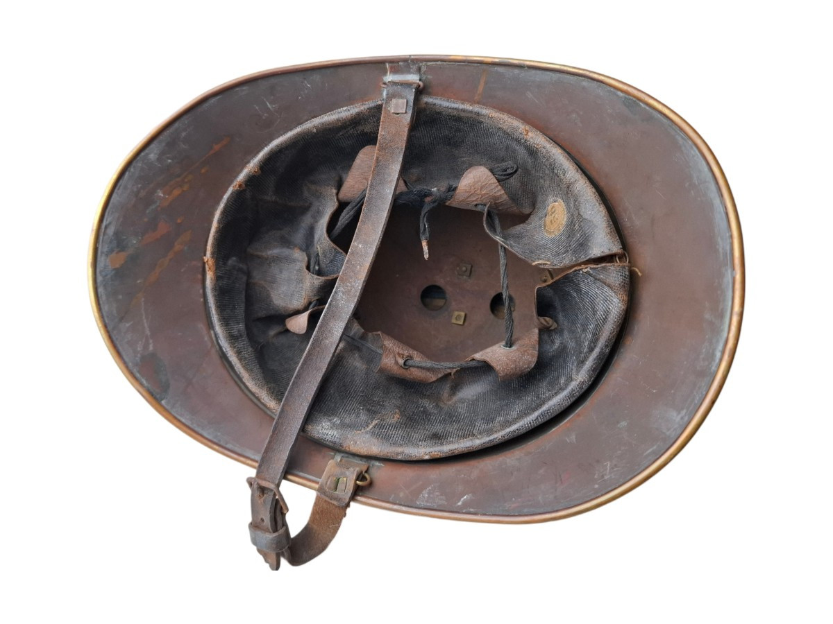 Brass Adrian-style French Firefighter's Helmet, First World War Era-photo-2