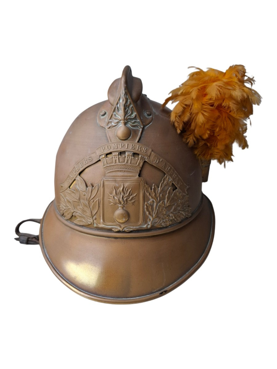 Brass Adrian-style French Firefighter's Helmet, First World War Era
